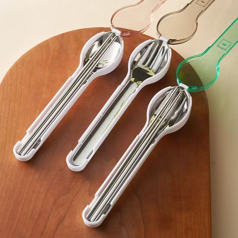 Camping Cooking Utensils - 휴대용 수저 세트 보관함 포함 캠핑