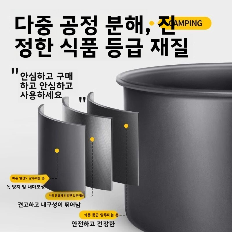 Camping Lightweight Cooking Pot - 야외 캠핑 조리기구 세트 휴대용 경량