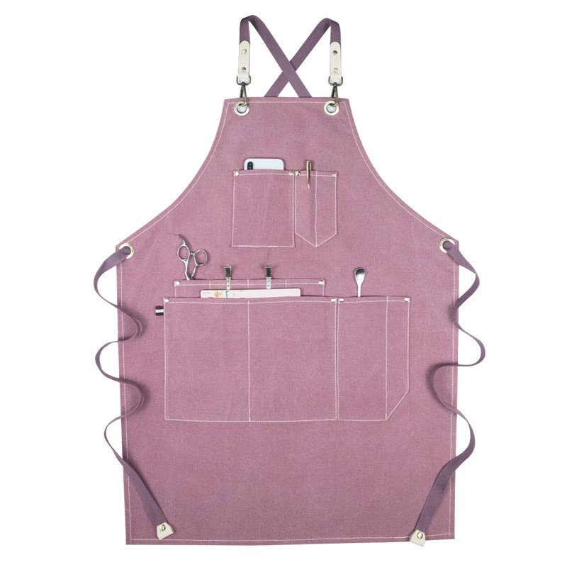 Camping Cooking Apron - 핑크 유니섹스 작업복, 캔버스 블랙 턱받이,