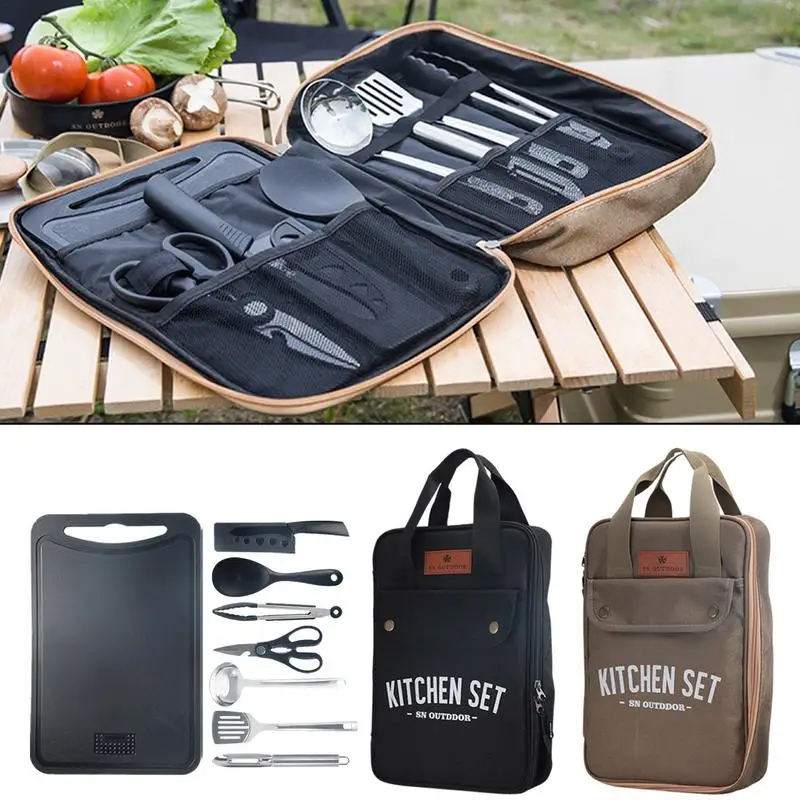 Camping Cooking Cutlery Set - 8종 캠핑 주방용품 세트 휴대용 야외