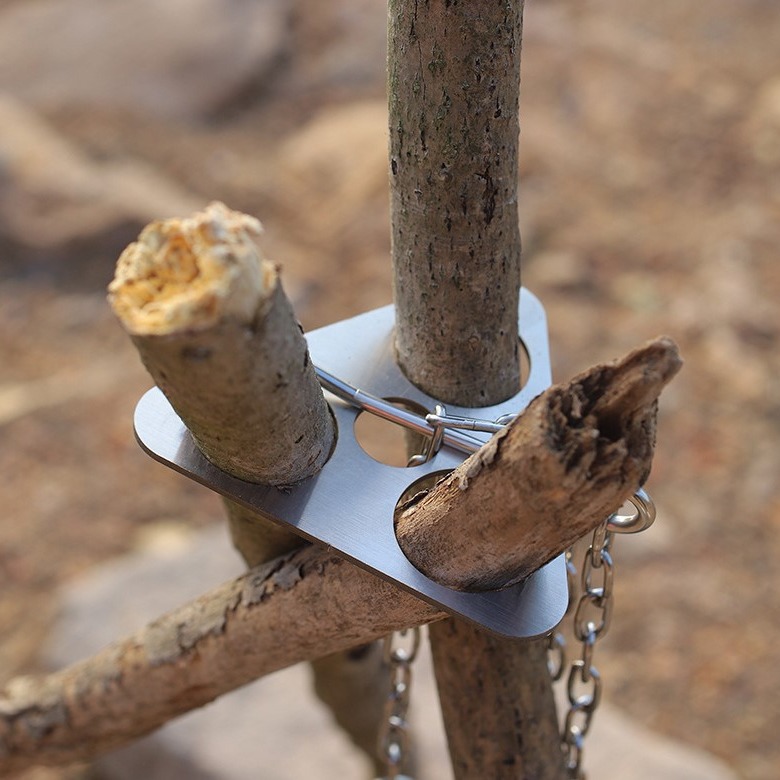 Camping Hanging Cooking Pot - 스테인리스 스틸 캠핑 삼각대 휴대용 분리형
