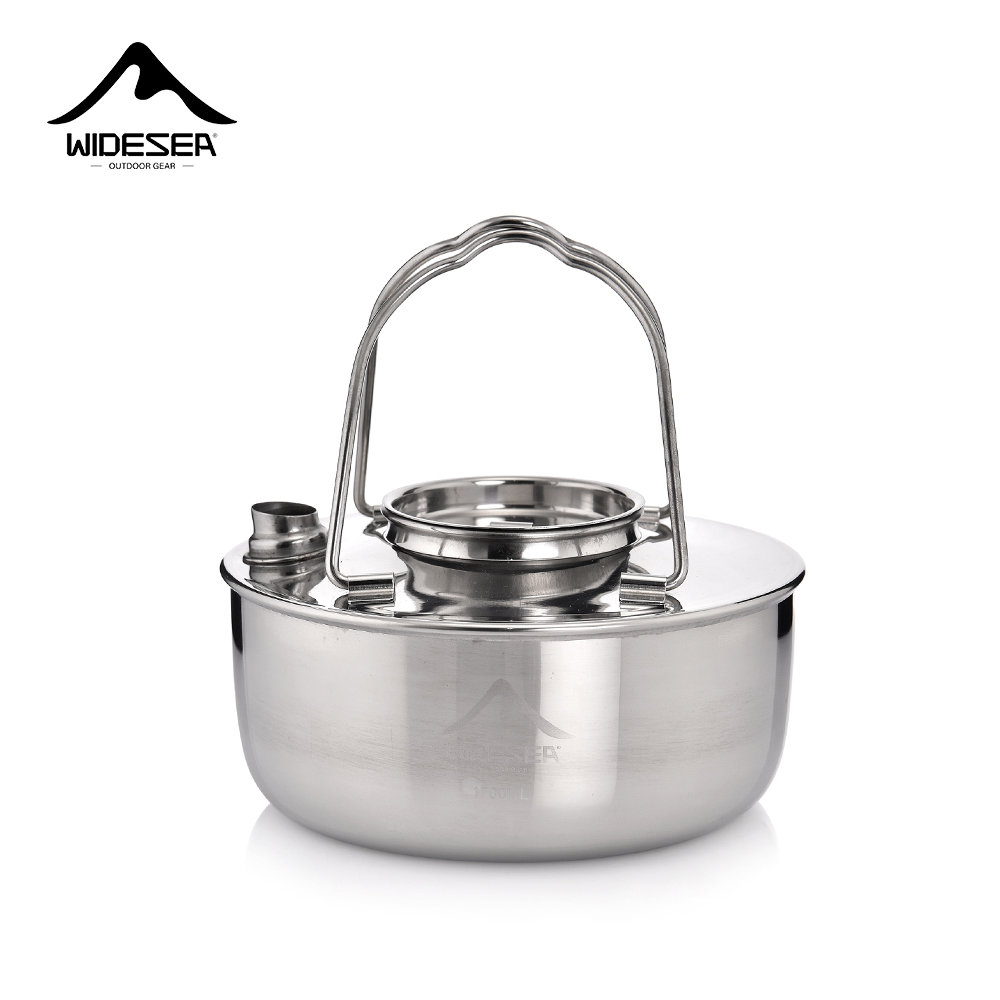 Camping Cooking Kettle - Widesea 야외 캠핑 스테인레스 스틸 주전자,