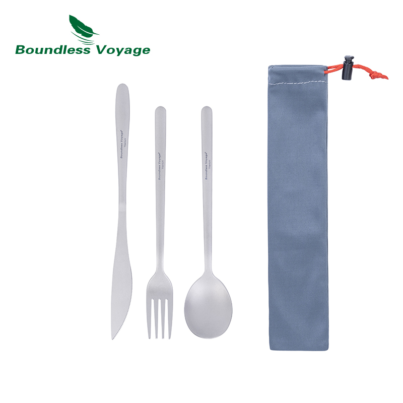Camping Cooking Cutlery Set - Boundless Voyage 티타늄 디너 세트, 캠핑