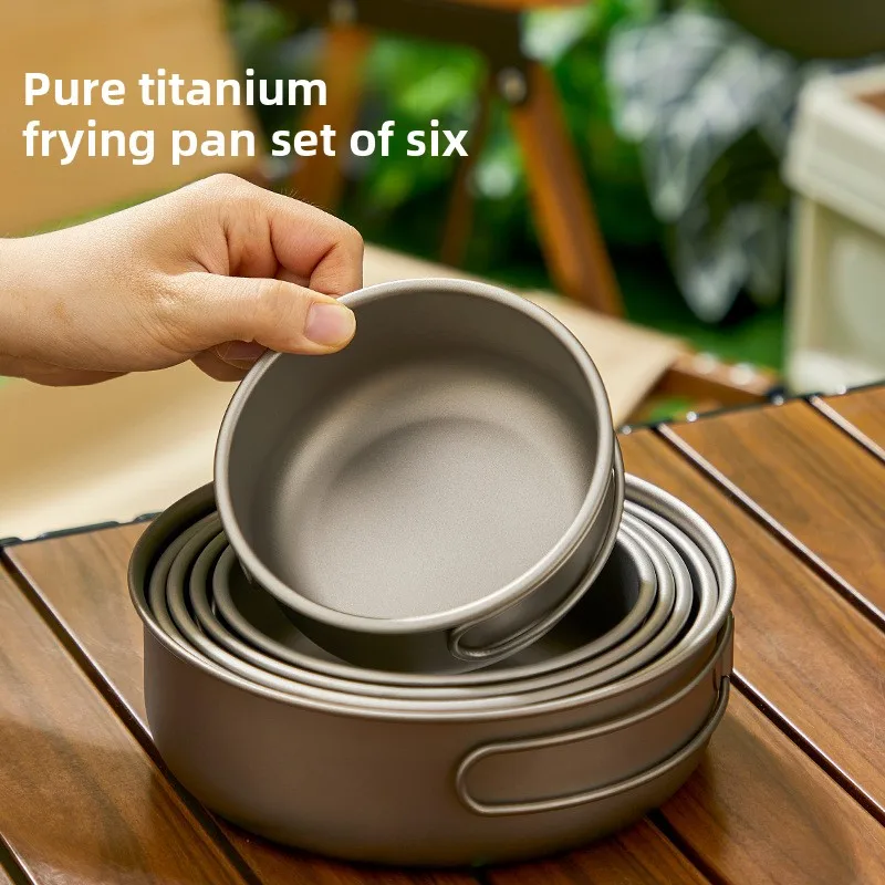 Camping Lightweight Cooking Pot - 티타늄 야외 냄비 세트 피크닉 캠핑