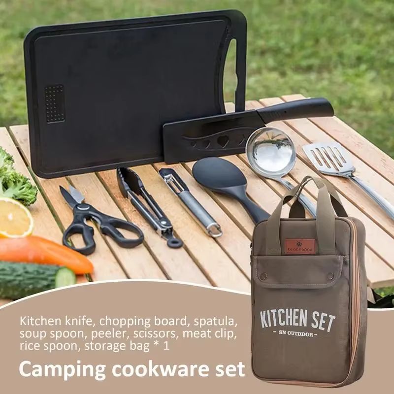 8pcs 캠핑 주방 조리기구 세트 휴대용 가방 야외 여 - Camping Cooking Cutlery Set 리뷰 및 가격