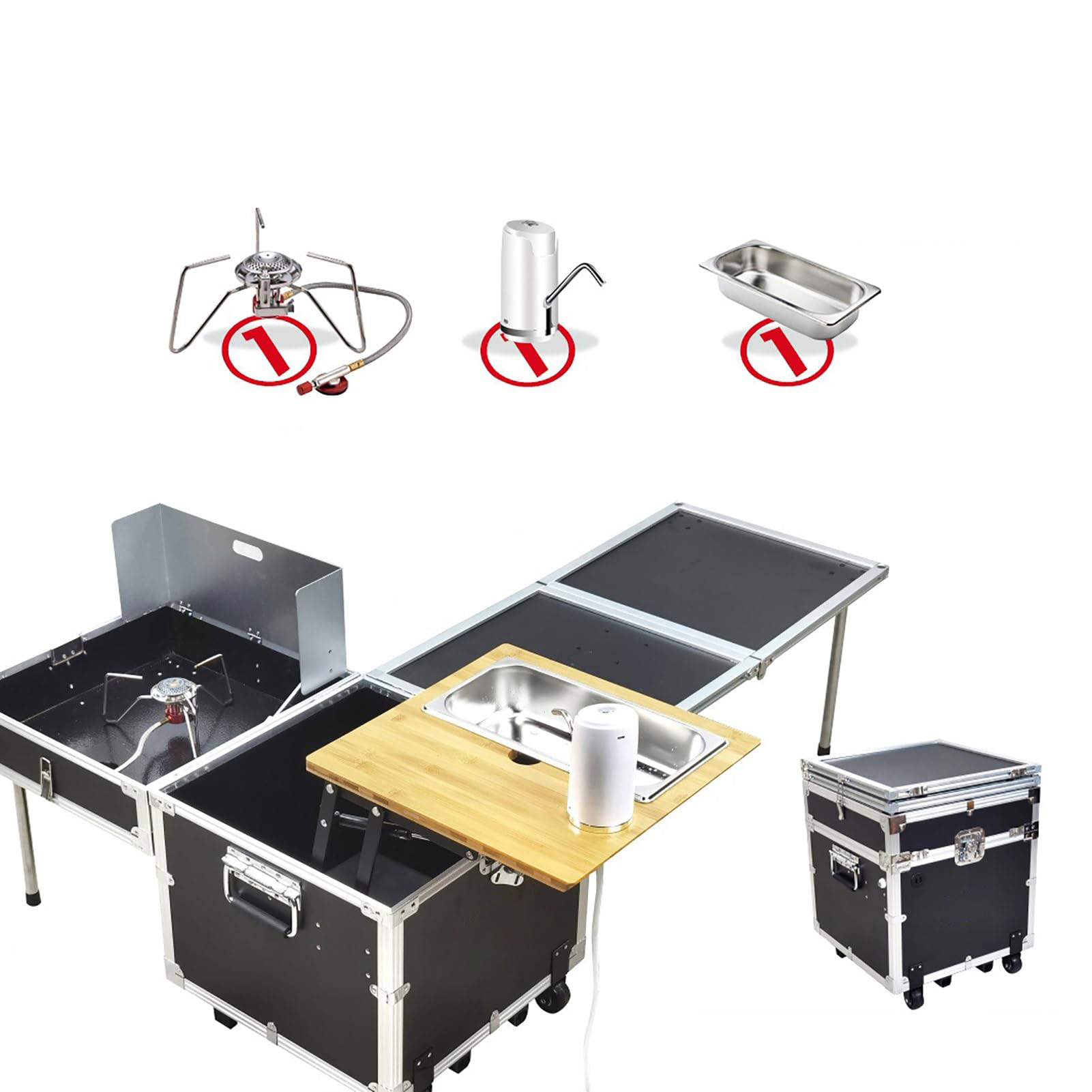 야외 캠핑 요리 세트 캠핑 이동식 주방 박스 조리대 스 - Camping Cooking Box Set 리뷰 및 가격