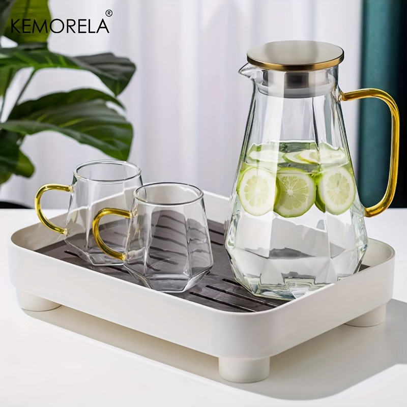 1PCS 다이아몬드 질감 유리 주전자 세트 뜨거운 냉수 - Camping Cooking Kettle 리뷰 및 가격