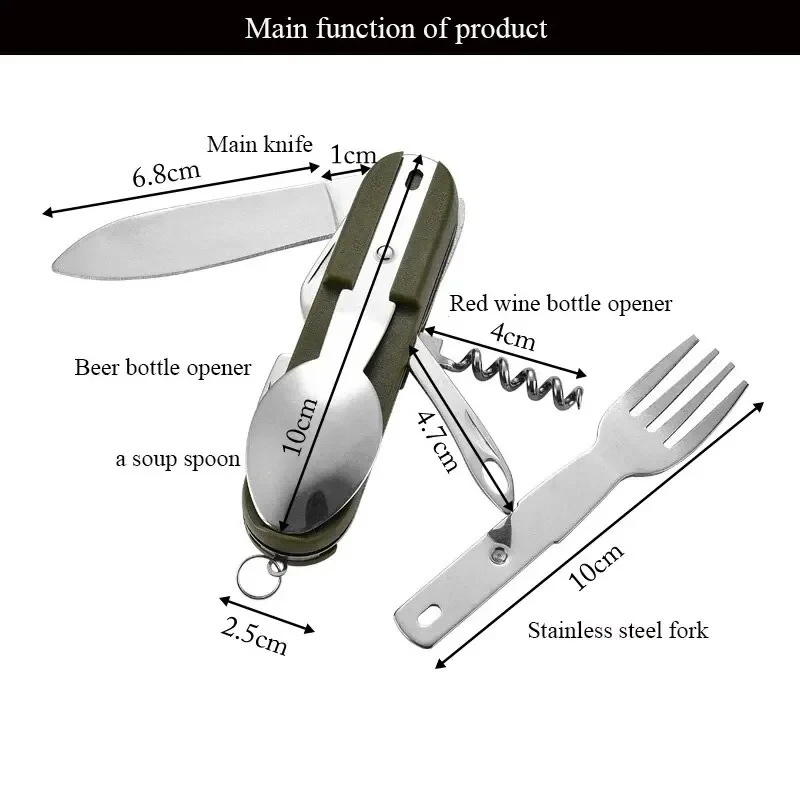 스테인리스 스틸 7 in 1 캠핑 식기 세트 접이식 다 - Camping Cooking Cutlery Set 리뷰 및 가격