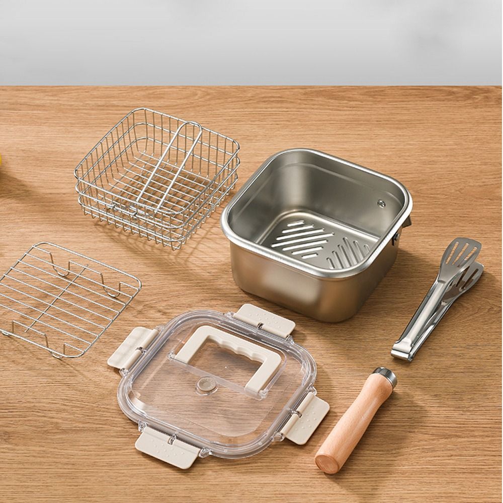 휴대용 스테인리스 프라이팬 사각형 논스틱 조리용 냄비  - Camping Cooking Kettle 리뷰 및 가격
