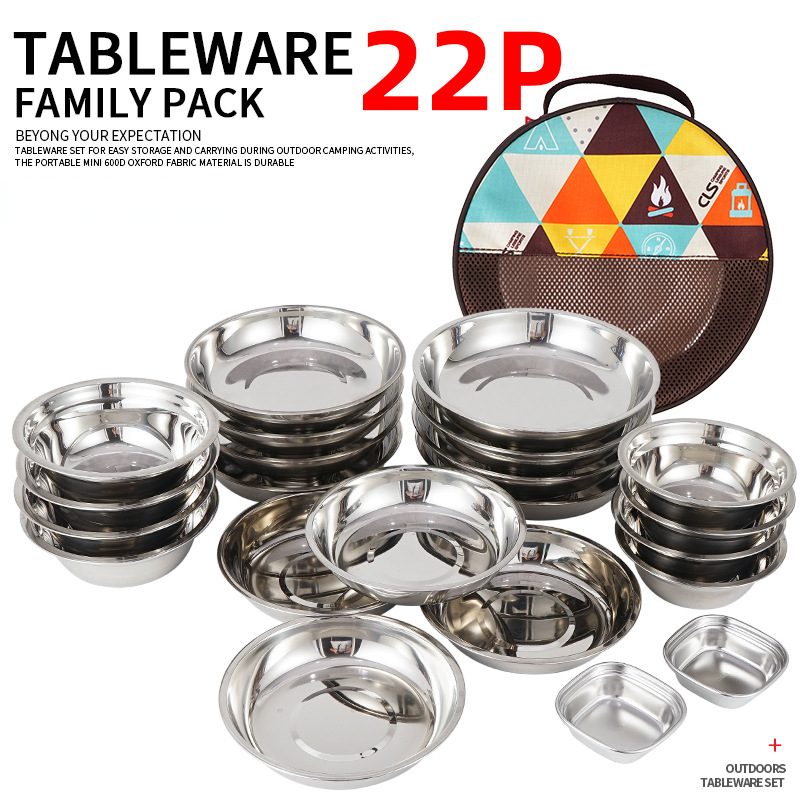 새로운 캠프 요리 휴대용 식사 접시 세트 22 야외 캠 - Camping Cooking Dining Set 리뷰 및 가격
