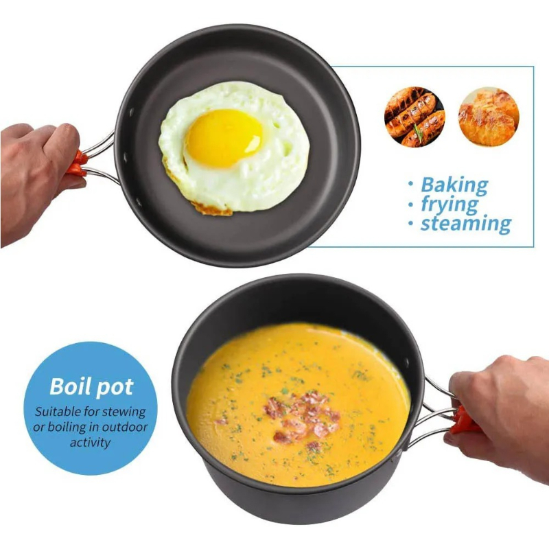 캠핑 요리 세트, 야외 주방용품 세트, 알루미늄 휴대용 - Camping Cooking Kettle 리뷰 및 가격