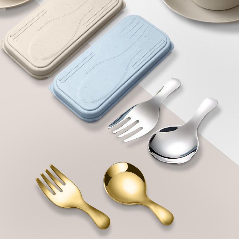 스테인리스 스틸 식기 세트 숟가락 포크 2개 휴대용 박 - Camping Cooking Cutlery Set 리뷰 및 가격