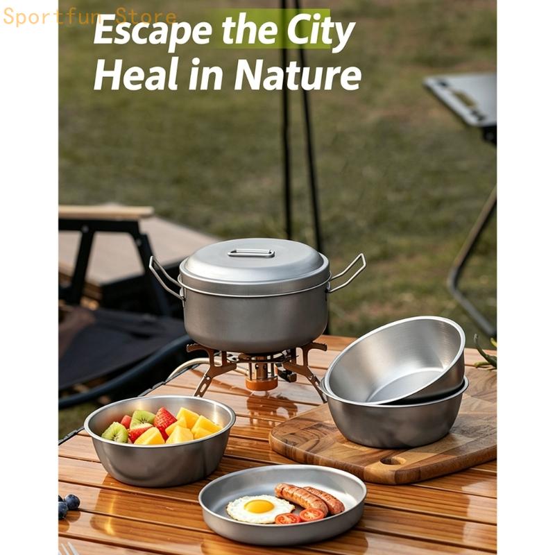 냄비 뚜껑과 트레이가 포함된 캠프 식사 조리기구 그룹, - Camping Cooking Dining Set 리뷰 및 가격