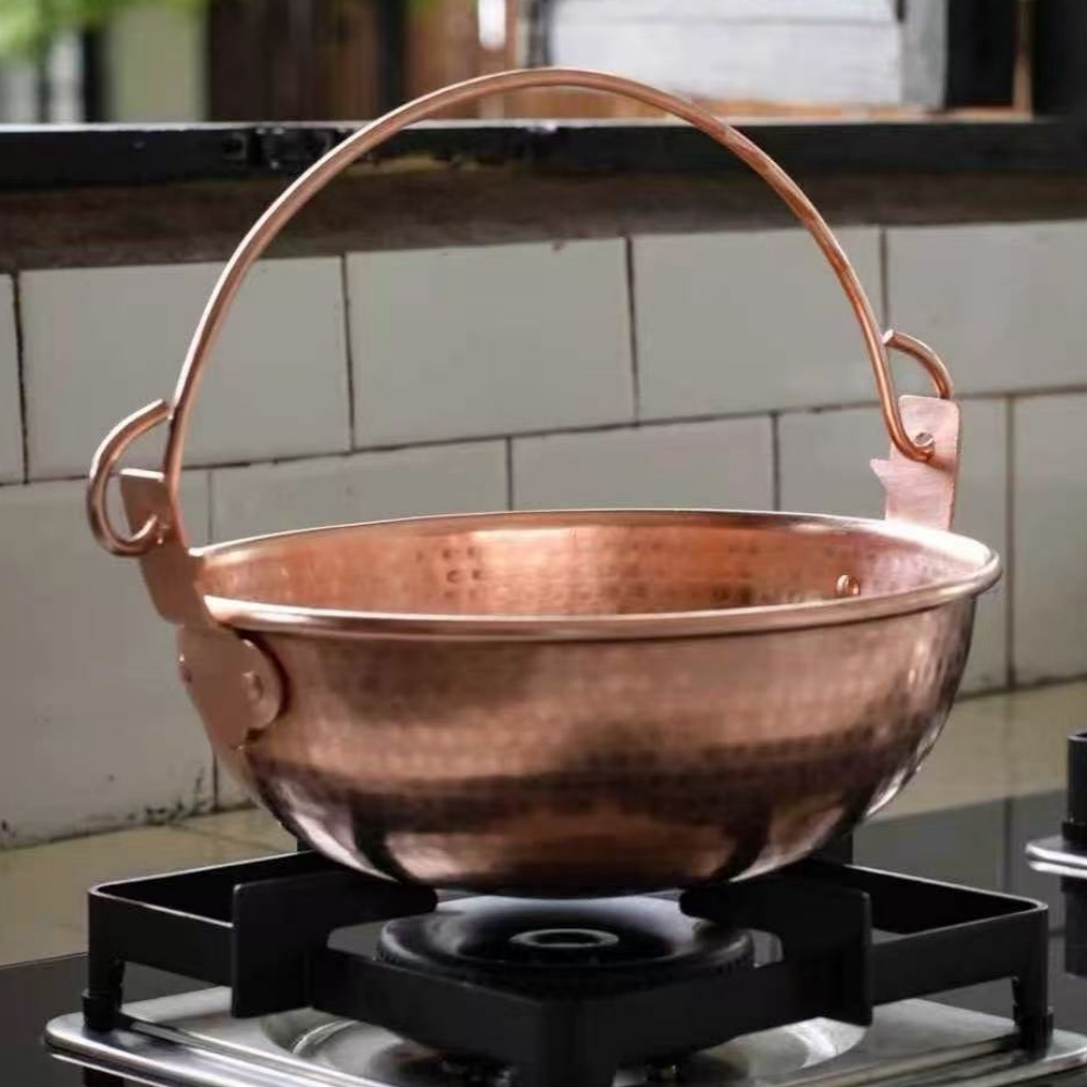 빈티지 구리 걸이형 냄비, 야외 캠핑용 두꺼운 냄비 요 - Camping Hanging Cooking Pot 리뷰 및 가격