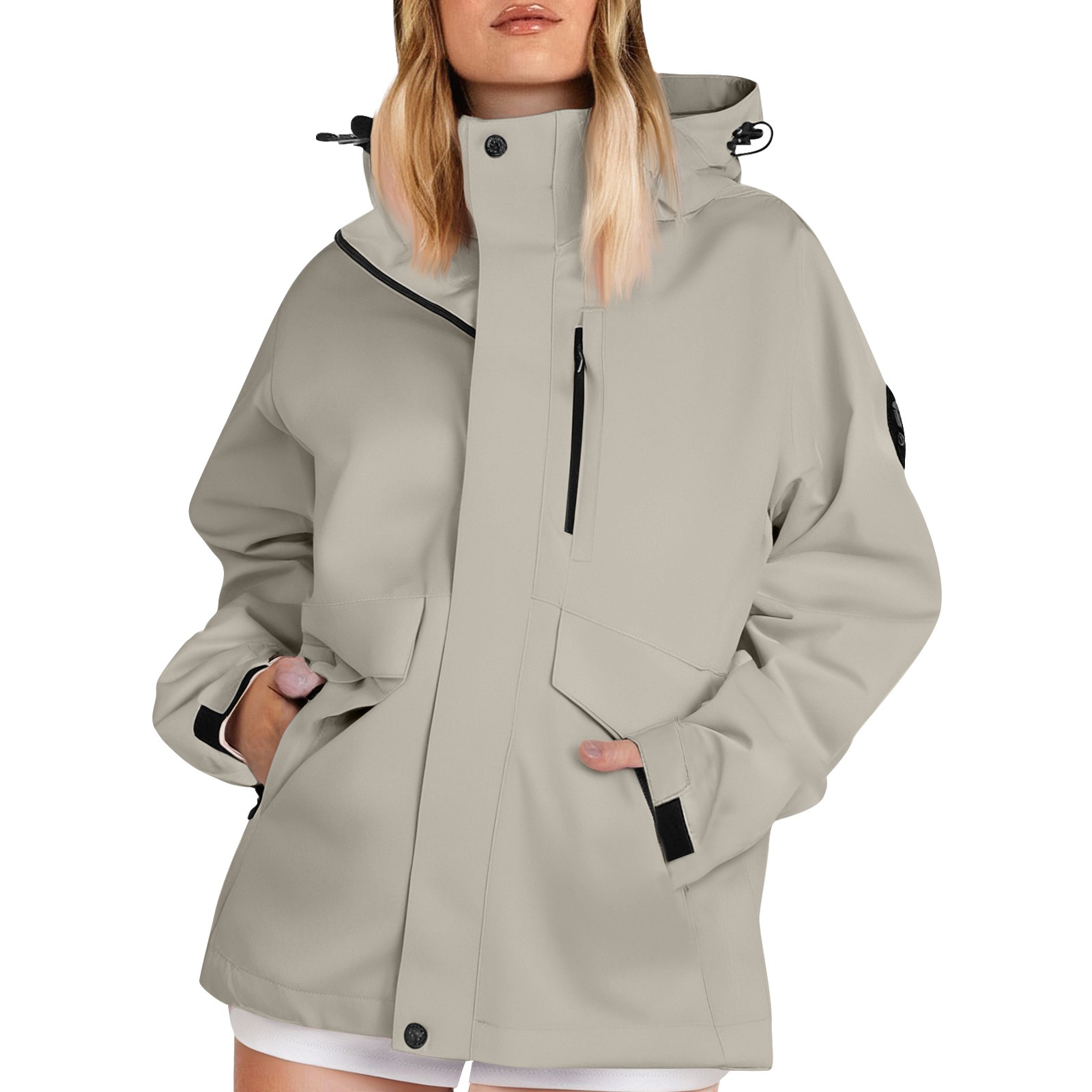 가을 여성 경량 하이킹 재킷 솔리드 컬러 느슨한 후드  - Camping Cooking Windbreak 리뷰 및 가격