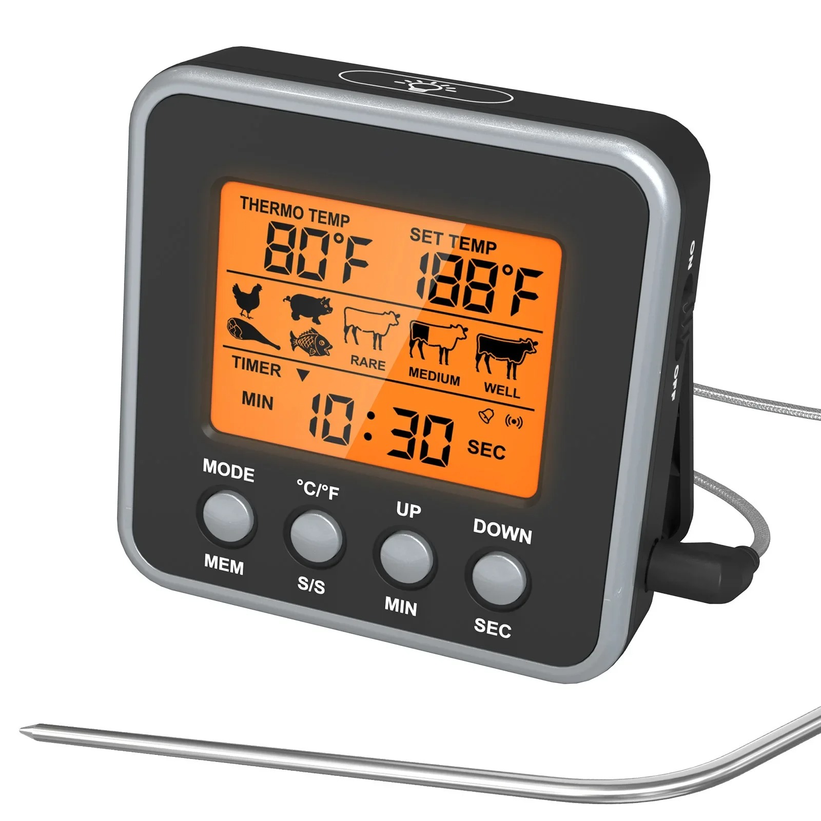 LCD 디지털 고기 온도계 금속 BBQ 온도계 오븐용  - Meat Thermometer Camp 리뷰 및 가격