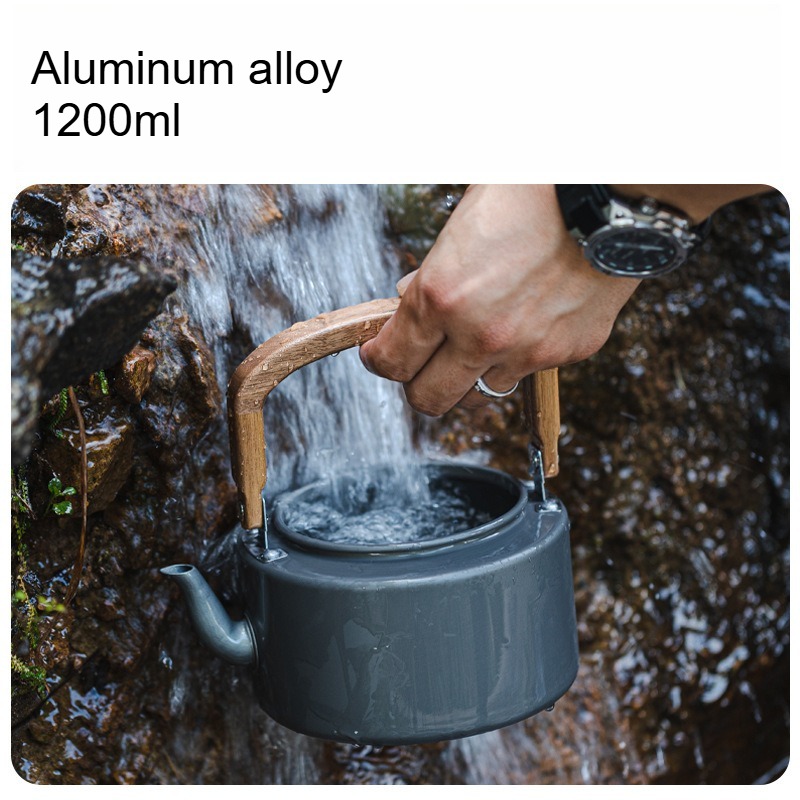 1.2L 경량 알루미늄 합금 캠핑 주전자(나무 손잡이  - Camping Lightweight Cooking Pot 리뷰 및 가격