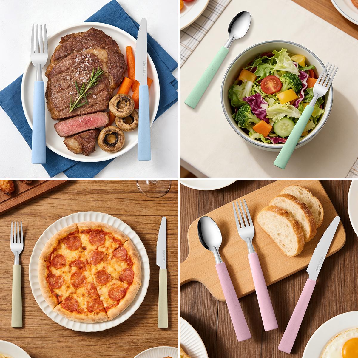 스테인리스 스틸 휴대용 나이프, 포크, 스푼 식기 세트 - Camping Cooking Cutlery Set 리뷰 및 가격