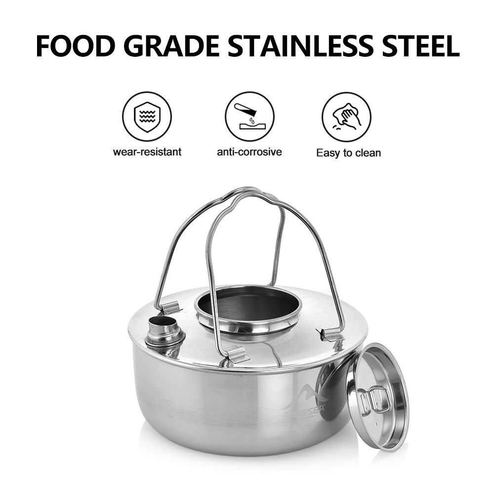 Widesea 야외 캠핑 스테인레스 스틸 주전자, 짧은 - Camping Cooking Kettle 리뷰 및 가격