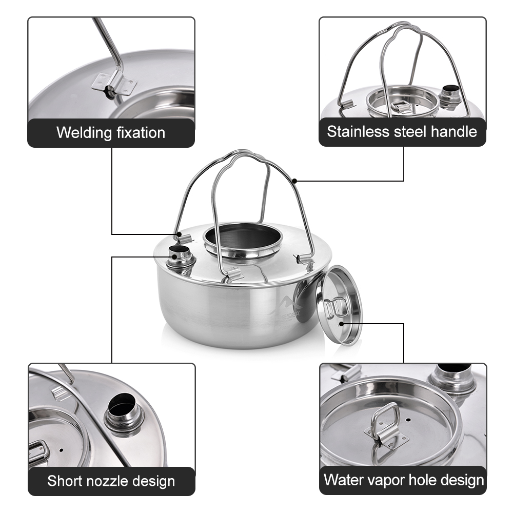 Widesea 야외 캠핑 스테인레스 스틸 주전자, 짧은 - Camping Cooking Kettle 리뷰 및 가격