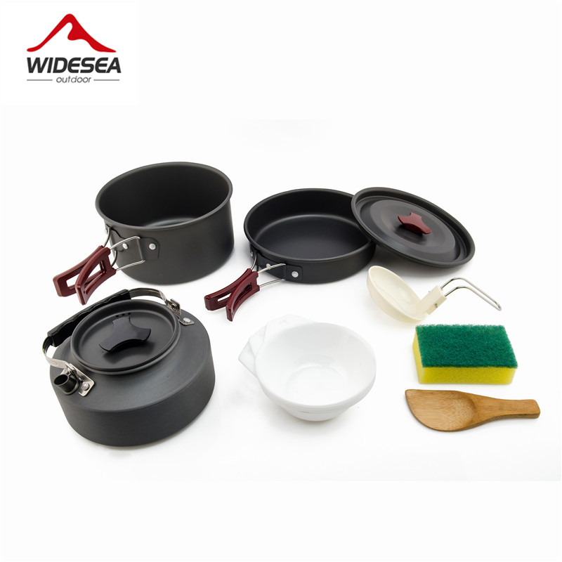 Widesea-캠핑용 조리기구 세트, 야외 냄비 식기  - Camping Cooking Kit Box 리뷰 및 가격