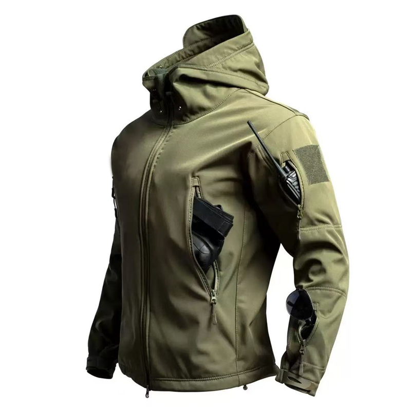남자 군사 전술 겨울 가을 따뜻한 상어 가죽 양털 후드 - Camping Cooking Windbreak 리뷰 및 가격