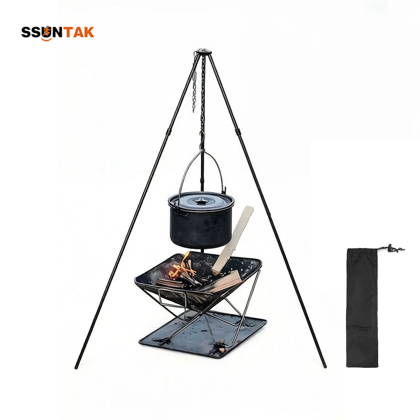 SSUNTAK 휴대용 분리형 캠핑 바베큐 삼각대 걸이식 - Camping Hanging Cooking Pot 리뷰 및 가격