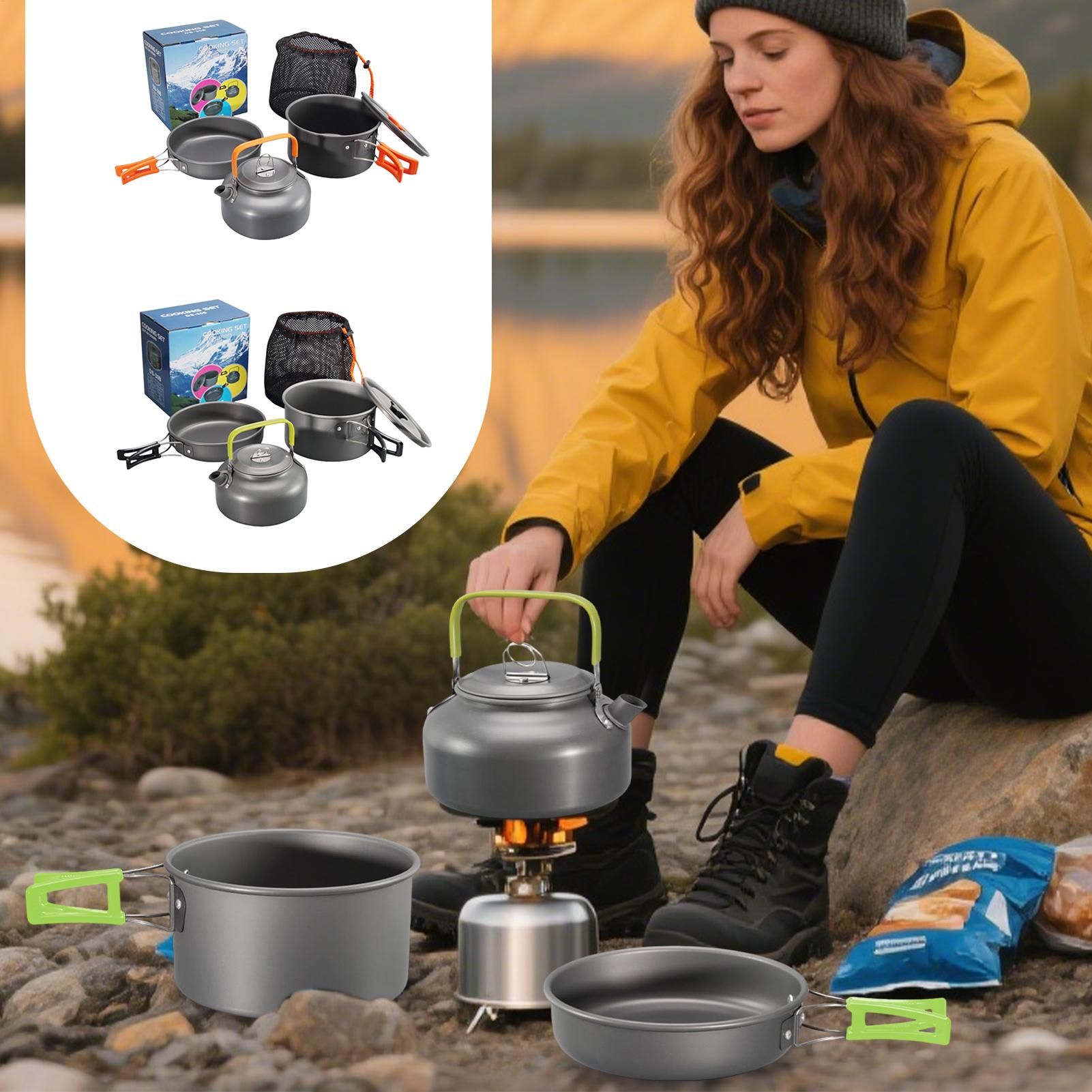 캠핑 조리기구 캠핑용 냄비 세트 논스틱 경량 냄비 팬  - Camping Lightweight Cooking Pot 리뷰 및 가격