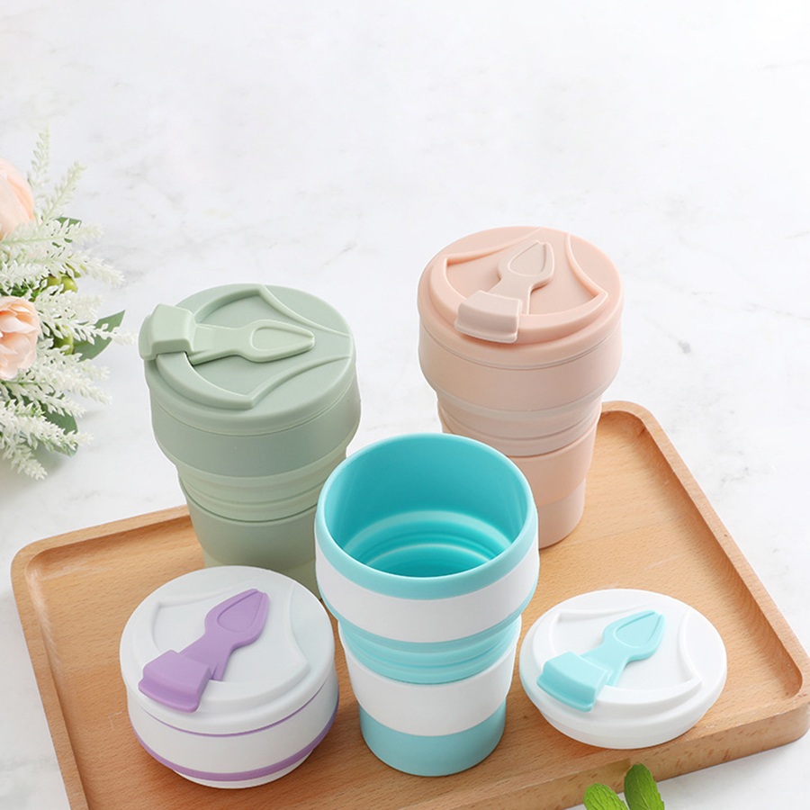 350ML 식품 등급 실리콘 접이식 컵, 뚜껑 포함,  - Camping Cooking Food 리뷰 및 가격