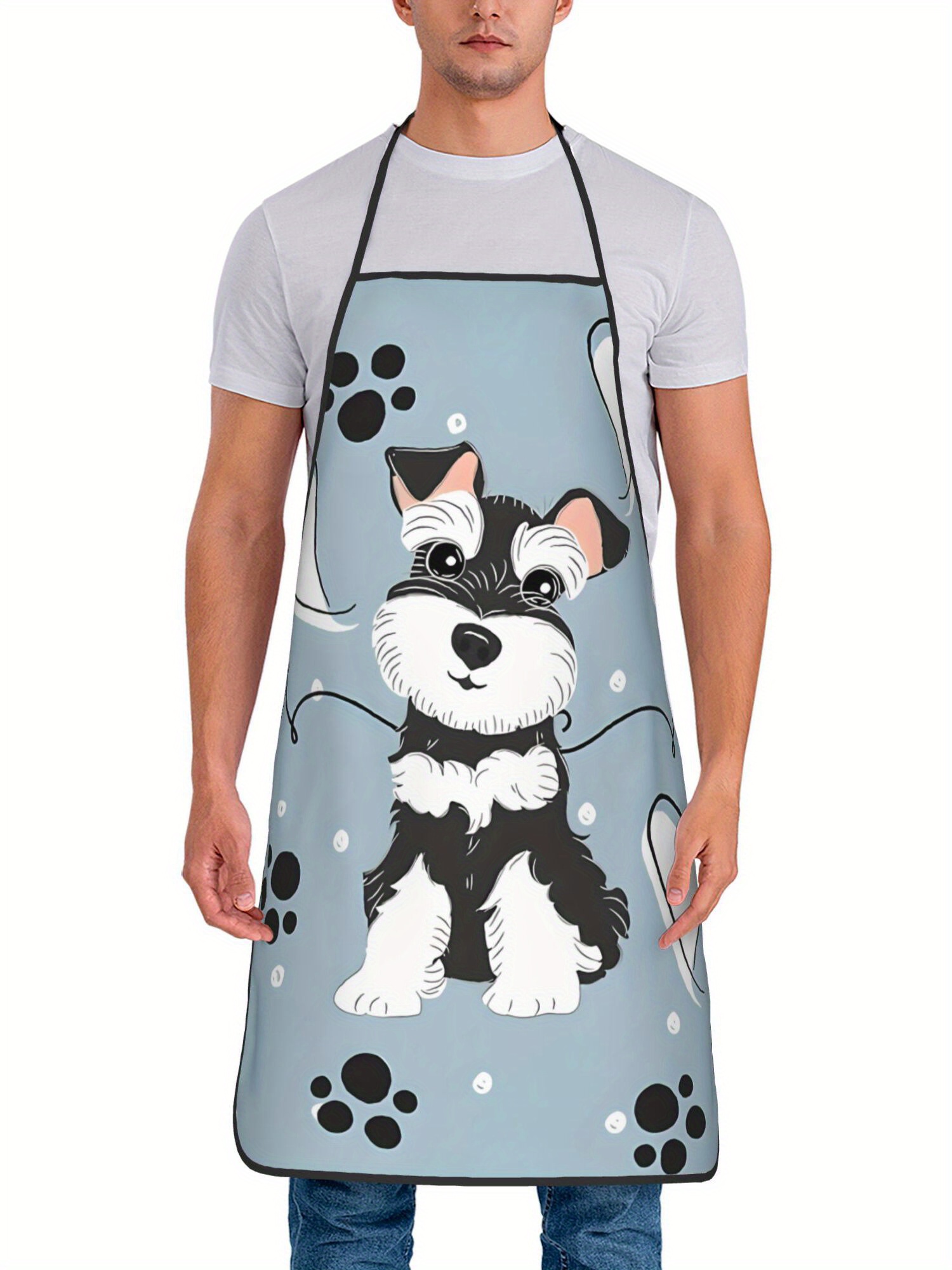 흑백 미니어처 슈나우저 재미있는 앞치마 요리사 레스토랑 - Camping Cooking Apron 리뷰 및 가격