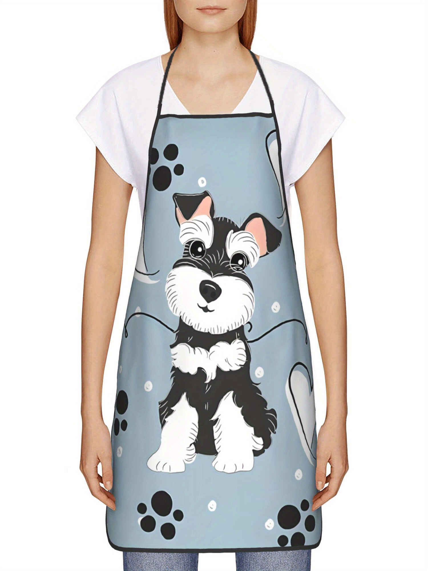 흑백 미니어처 슈나우저 재미있는 앞치마 요리사 레스토랑 - Camping Cooking Apron 리뷰 및 가격